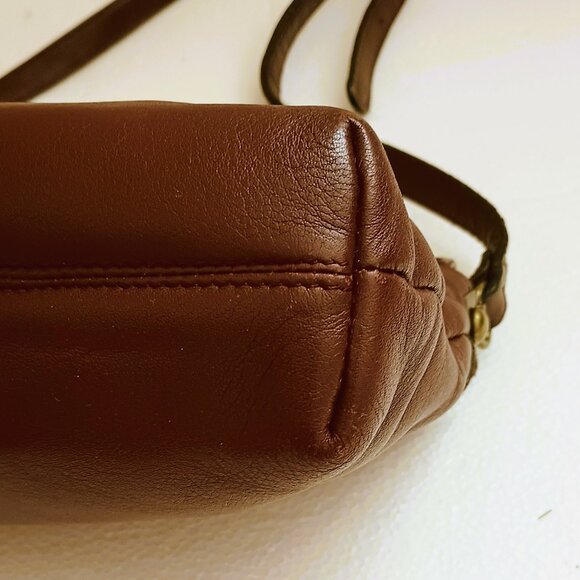 Share Etienne Aigner Leather Crossbody Bag Classic Vintage Oxblood Logo Purse - Picture 7 of 16